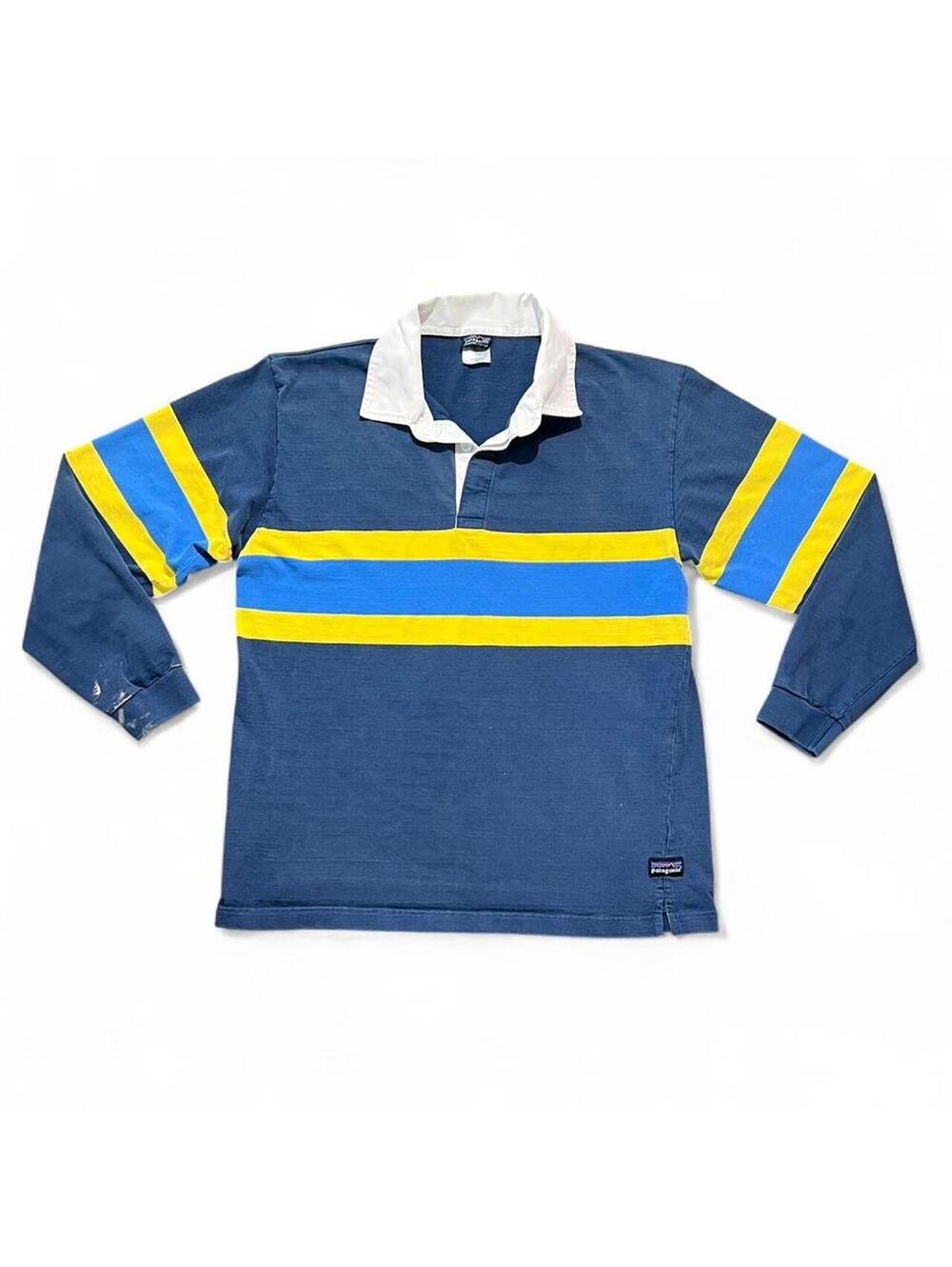 VTG Patagonia Sender Heavyweight Striped Rugby Polo Shirt
